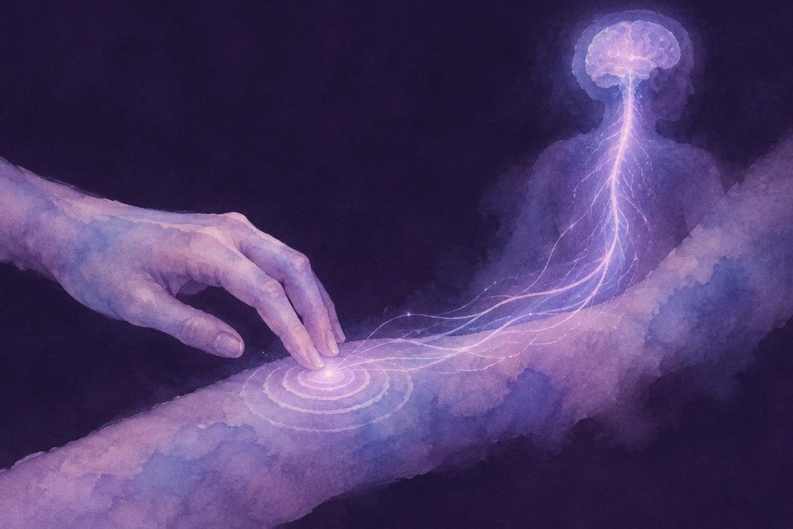 Tapping: from skin receptors to somatosensory cortex
